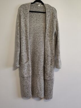 Cozy Open-Front Long Cardigan - Heathered Gray